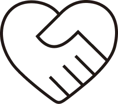 手とハートのアイコン