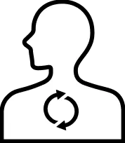 人のシルエットを描いた健康イメージのアイコン